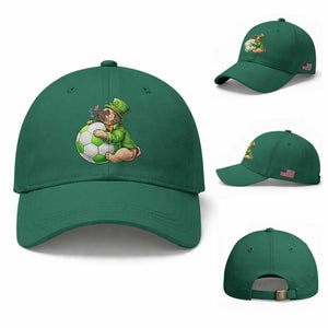 Lucky Pug Soccer Lover Baseball Cap St Paddys Day Irish Football Gift TS12 Baseball Cap Universal Fit Irish Green Print Your Wear