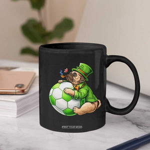 Lucky Pug Soccer Lover Coffee Mug St Paddys Day Irish Football Gift TS12 Print Your Wear