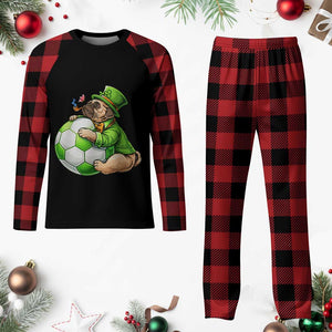 Lucky Pug Soccer Lover Plaid Pajama Set St Paddys Day Irish Football Gift TS12 Buffalo Plaid Print Your Wear