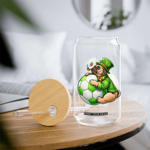 Lucky Pug Soccer Lover Glass Can St Paddys Day Irish Football Gift TS12 Print Your Wear