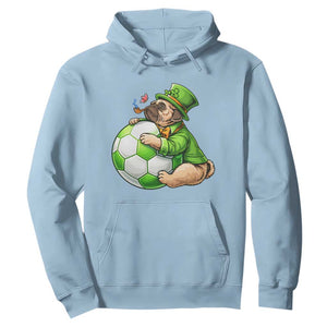 Lucky Pug Soccer Lover Hoodie St Paddys Day Irish Football Gift TS12 Light Blue Print Your Wear