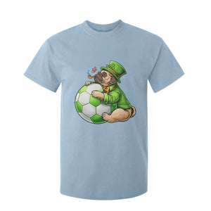 Lucky Pug Soccer Lover T Shirt For Kid St Paddys Day Irish Football Gift TS12 Light Blue Print Your Wear