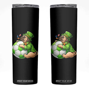 Lucky Pug Soccer Lover Skinny Tumbler St Paddys Day Irish Football Gift TS12 Black Print Your Wear