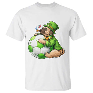 Lucky Pug Soccer Lover T Shirt St Paddys Day Irish Football Gift TS12 White Print Your Wear