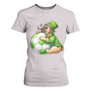 Lucky Pug Soccer Lover T Shirt For Women St Paddys Day Irish Football Gift TS12 Ice Gray Print Your Wear