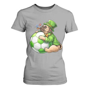 Lucky Pug Soccer Lover T Shirt For Women St Paddys Day Irish Football Gift TS12 Sport Gray Print Your Wear