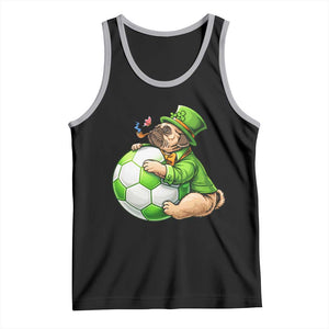 Lucky Pug Soccer Lover Tank Top St Paddys Day Irish Football Gift TS12 Black Athletic Heather Print Your Wear