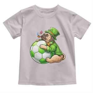 Lucky Pug Soccer Lover Toddler T Shirt St Paddys Day Irish Football Gift TS12 Ice Gray Print Your Wear