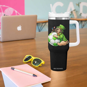 Lucky Pug Soccer Lover Tumbler With Handle St Paddys Day Irish Football Gift TS12 Print Your Wear
