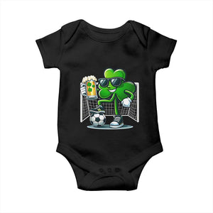 Funny Irish Shamrock Dabbing Soccer Baby Onesie St Patricks Day TS12 Black Print Your Wear