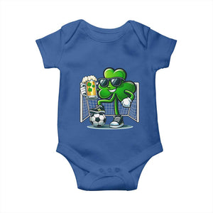 Funny Irish Shamrock Dabbing Soccer Baby Onesie St Patricks Day TS12 Royal Blue Print Your Wear