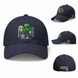 Funny Irish Shamrock Dabbing Soccer Baseball Cap St Patricks Day TS12 Baseball Cap Universal Fit Navy Print Your Wear