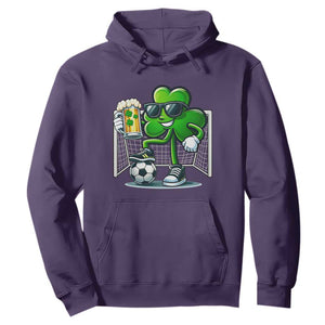 Funny Irish Shamrock Dabbing Soccer Hoodie St Patricks Day TS12 Purple Print Your Wear