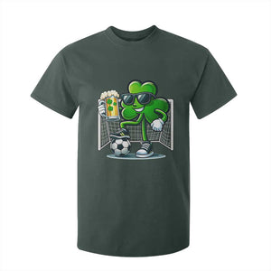 Funny Irish Shamrock Dabbing Soccer T Shirt For Kid St Patricks Day TS12 Dark Forest Green Print Your Wear