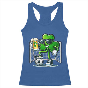 Funny Irish Shamrock Dabbing Soccer Racerback Tank Top St Patricks Day TS12 Royal Blue Print Your Wear
