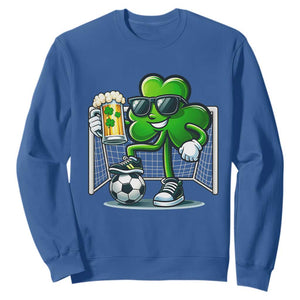 Funny Irish Shamrock Dabbing Soccer Sweatshirt St Patricks Day TS12 Royal Blue Print Your Wear