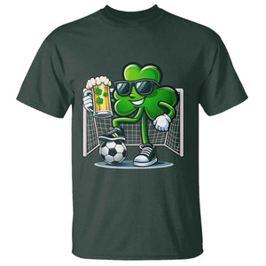 Funny Irish Shamrock Dabbing Soccer T Shirt St Patricks Day TS12 Dark Forest Green Print Your Wear