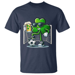 Funny Irish Shamrock Dabbing Soccer T Shirt St Patricks Day TS12 Navy Print Your Wear