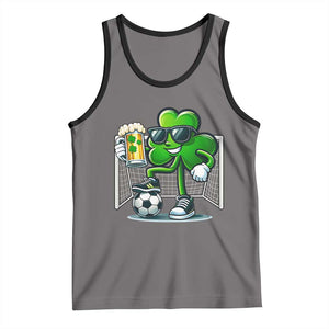 Funny Irish Shamrock Dabbing Soccer Tank Top St Patricks Day TS12 Deep Heather Black Print Your Wear