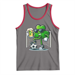 Funny Irish Shamrock Dabbing Soccer Tank Top St Patricks Day TS12 Deep Heather Red Print Your Wear