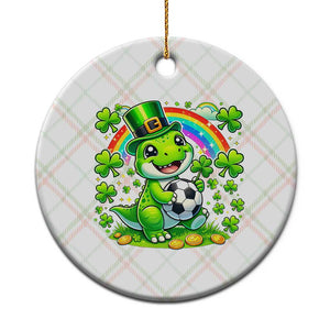 Cute Dinosaur Soccer Player Ceramic Ornament St Patricks Day Dino Lover TS12 1pc Christmas Plaid Print Your Wear