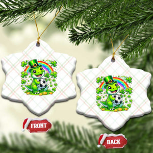 Cute Dinosaur Soccer Player Ceramic Ornament St Patricks Day Dino Lover TS12 Print Your Wear