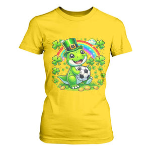 Cute Dinosaur Soccer Player T Shirt For Women St Patricks Day Dino Lover TS12 Daisy Print Your Wear