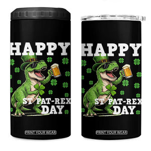 Happy St Pat Rex Day 4 in 1 Can Cooler Tumbler Funny Dinosaur Drinking Beer TS12 One Size: 16 oz Black Print Your Wear