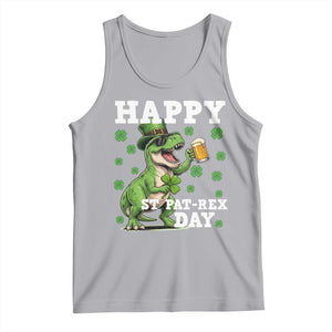 Happy St Pat Rex Day Tank Top Funny Dinosaur Drinking Beer TS12 Athletic Heather Print Your Wear