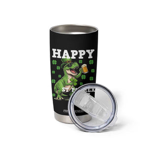 Happy St Pat Rex Day Tumbler Cup Funny Dinosaur Drinking Beer TS12 Print Your Wear