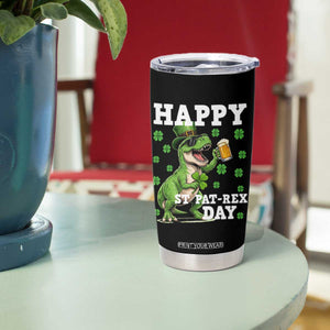 Happy St Pat Rex Day Tumbler Cup Funny Dinosaur Drinking Beer TS12 Print Your Wear