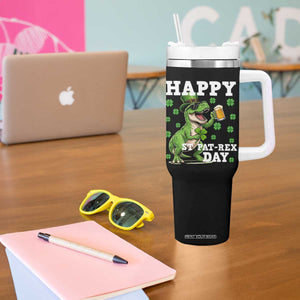 Happy St Pat Rex Day Tumbler With Handle Funny Dinosaur Drinking Beer TS12 Print Your Wear