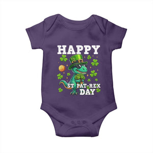 Happy St Pat Rex Day Baby Onesie St Patricks Day Dino Lover TS12 Purple Print Your Wear
