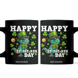 Happy St Pat Rex Day Coffee Mug St Patricks Day Dino Lover TS12 Black Print Your Wear