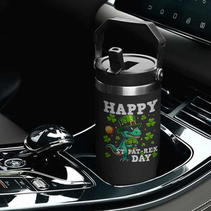 Happy St Pat Rex Day Flip Straw Tumbler St Patricks Day Dino Lover TS12 Print Your Wear