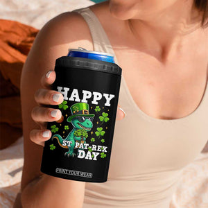 Happy St Pat Rex Day 4 in 1 Can Cooler Tumbler St Patricks Day Dino Lover TS12 Print Your Wear