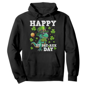 Happy St Pat Rex Day Hoodie St Patricks Day Dino Lover TS12 Black Print Your Wear