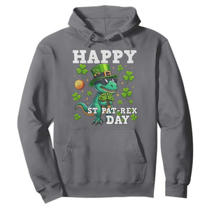 Happy St Pat Rex Day Hoodie St Patricks Day Dino Lover TS12 Charcoal Print Your Wear