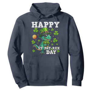 Happy St Pat Rex Day Hoodie St Patricks Day Dino Lover TS12 Navy Print Your Wear