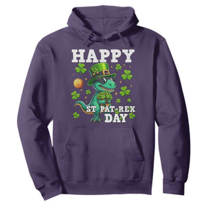 Happy St Pat Rex Day Hoodie St Patricks Day Dino Lover TS12 Purple Print Your Wear