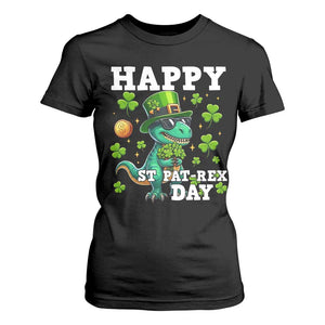 Happy St Pat Rex Day T Shirt For Women St Patricks Day Dino Lover TS12 Black Print Your Wear