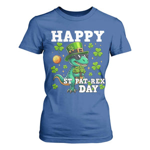 Happy St Pat Rex Day T Shirt For Women St Patricks Day Dino Lover TS12 Royal Blue Print Your Wear