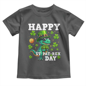 Happy St Pat Rex Day Toddler T Shirt St Patricks Day Dino Lover TS12 Dark Heather Print Your Wear