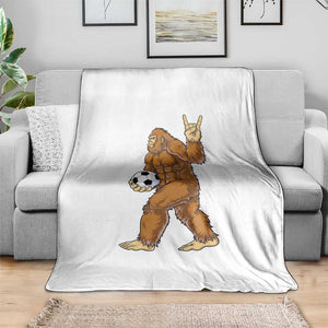Funny Bigfoot Soccer Player Throw Blanket Folklore Cryptid Gift TS12 Print Your Wear