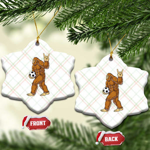 Funny Bigfoot Soccer Player Ceramic Ornament Folklore Cryptid Gift TS12 Print Your Wear