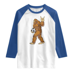 Funny Bigfoot Soccer Player Raglan Shirt Folklore Cryptid Gift TS12 White Royal Print Your Wear