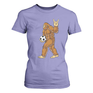 Funny Bigfoot Soccer Player T Shirt For Women Folklore Cryptid Gift TS12 Violet Print Your Wear