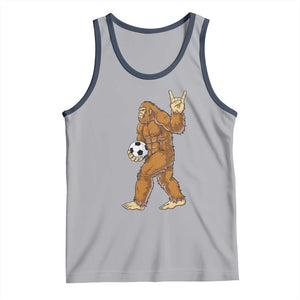 Funny Bigfoot Soccer Player Tank Top Folklore Cryptid Gift TS12 Athletic Heather Navy Print Your Wear