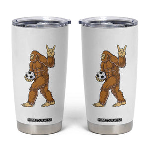 Funny Bigfoot Soccer Player Tumbler Cup Folklore Cryptid Gift TS12 White Print Your Wear