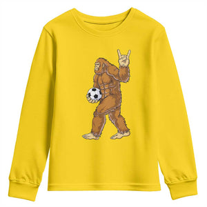 Funny Bigfoot Soccer Player Youth Sweatshirt Folklore Cryptid Gift TS12 Daisy Print Your Wear